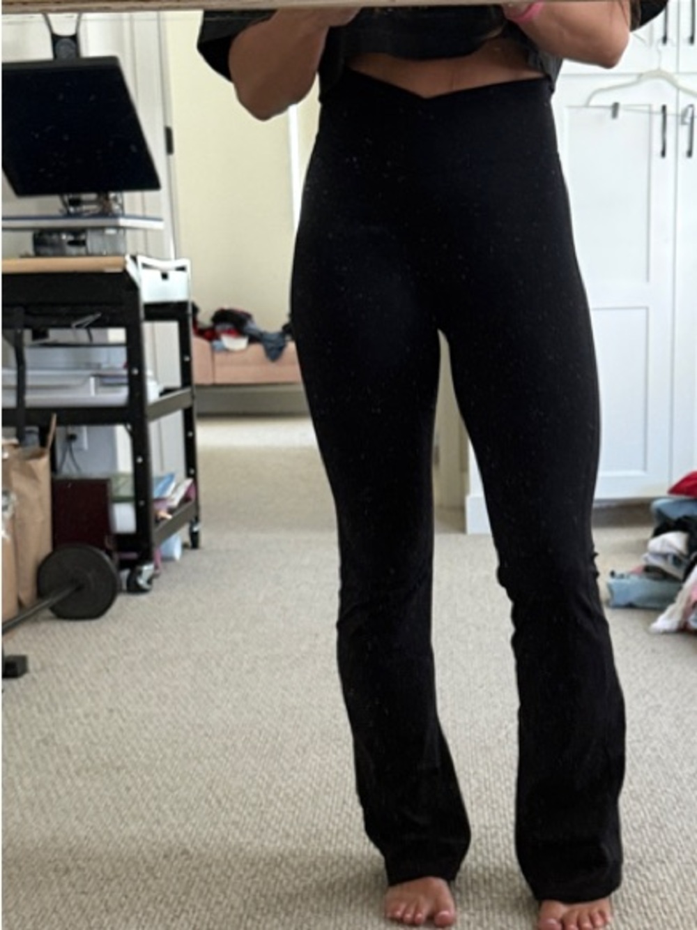 Tala Women’s High-Waist Black Stretch Flare Pants